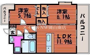 北長瀬駅 徒歩14分 4階の物件間取画像